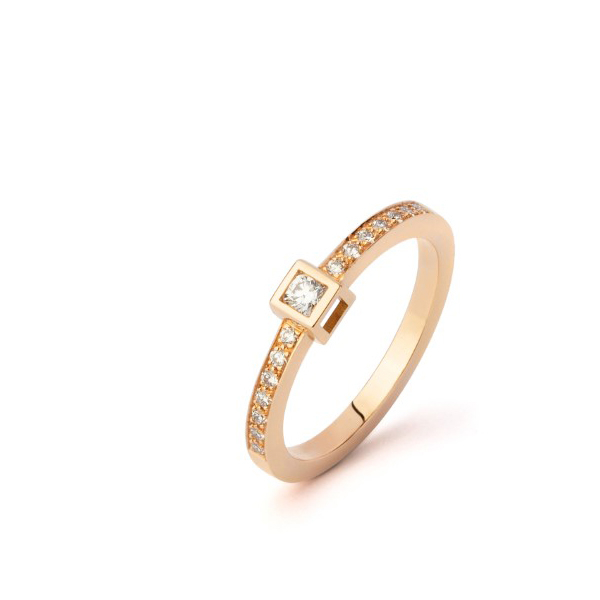 Bague Tom G Cube Or Jaune Diamants 0.23ct