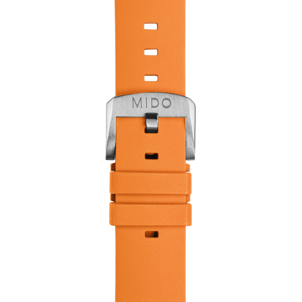 Bracelet Mido Multifort TV Big Date Caoutchouc Orange 22mm