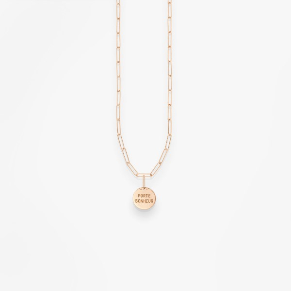 Collier Vanrycke Shaman Porte Bonheur Or rose 18k 42cm