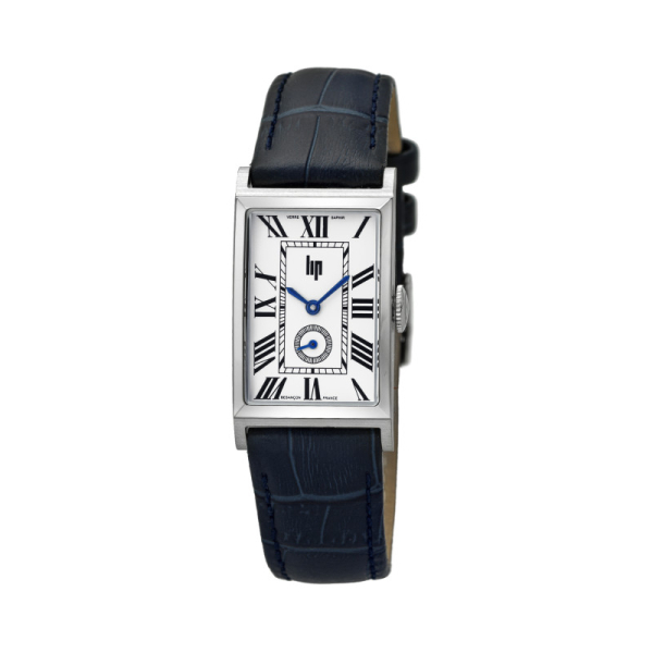 Montre Lip Churchill T18 Cadran Argent Bracelet Cuir Noir