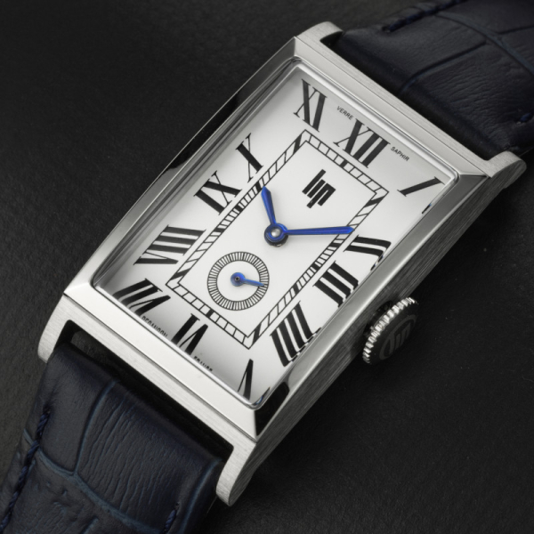 Montre Lip Churchill T18 Cadran Argent Bracelet Cuir Noir