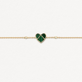 Bracelet Poiray L'attrape-Cœur Diamants Or Jaune Malachite