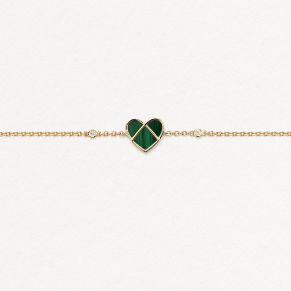 Bracelet Poiray L'attrape-Cœur Diamants Or Jaune Malachite