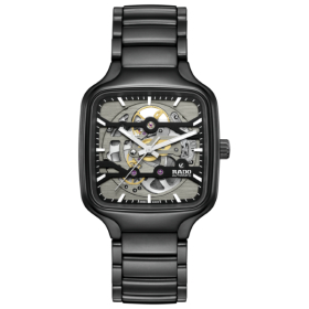 Montre Rado True Square Automatic Skeleton 38mm Bracelet Céramique