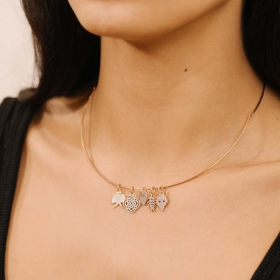 Pendentif Ginette NY Mini purity charm Or Blanc Diamant