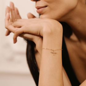 Pendentif Ginette NY Mini Dragonfly charm Or Rose