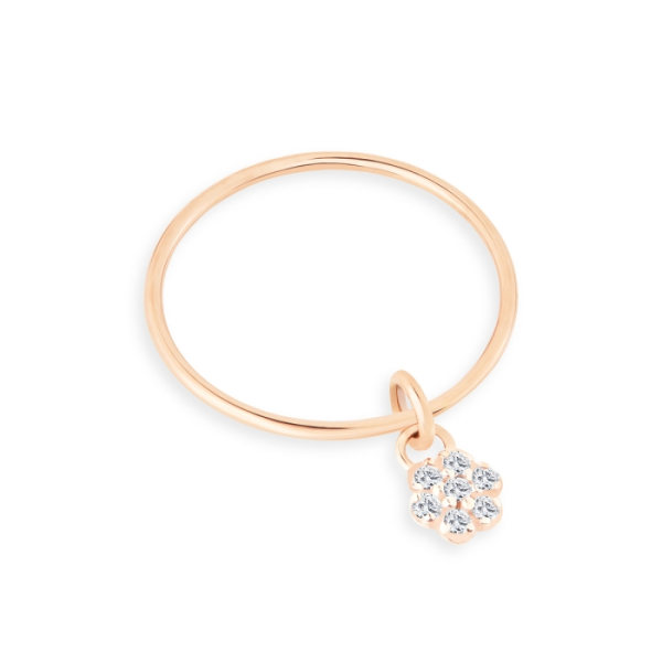 Bague Ginette NY Diamond Lotus Single Circle Ring