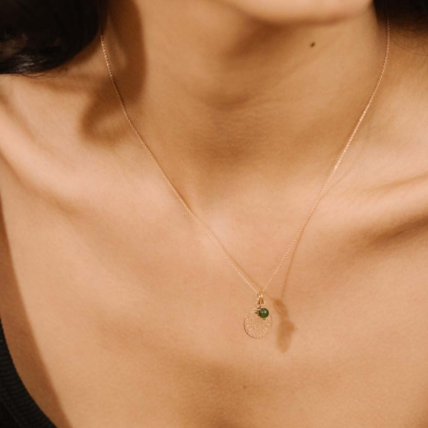 Pendentif Ginette NY Jade Tiny Bead Charm Or Rose