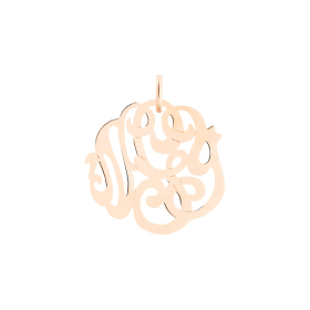 Pendentif Ginette NY Baby Lace Monogram charm Or Rose
