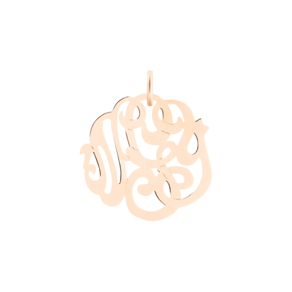 Pendentif Ginette NY Baby Lace Monogram charm Or Rose