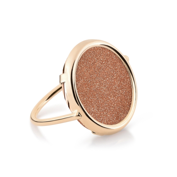 Bague Ginette NY Gold Sandstone Disc Ring