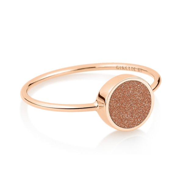 Bague Ginette NY Mini Ever Gold Sandstone Disc Ring