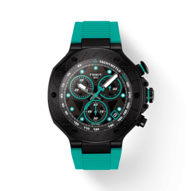 Montre Tissot T-Race Chronograph PVD Noir & Or Rose Bracelet Caoutchouc