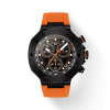 Montre Tissot T-Race Quartz PVD Noir Bracelet Caoutchouc Orange
