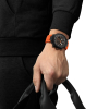 Montre Tissot T-Race Quartz PVD Noir Bracelet Caoutchouc Orange