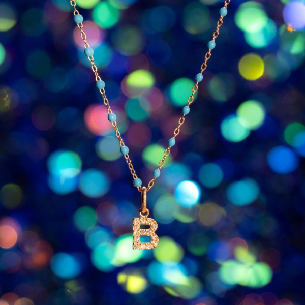 Collier gigi CLOZEAU Lucky Letter B Diamants Or Rose