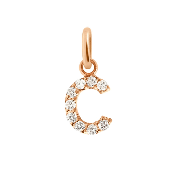 Collier gigi CLOZEAU Lucky Letter C Diamants Or Rose