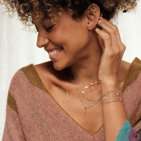 Collier gigi CLOZEAU Lucky Letter C Diamants Or Rose