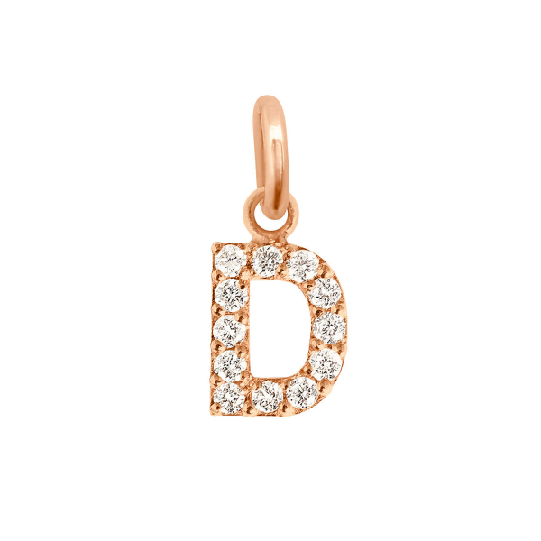 Collier gigi CLOZEAU Lucky Letter D Diamants Or Rose