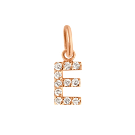 Pendentif gigi CLOZEAU Lucky Letter E Diamants Or Rose