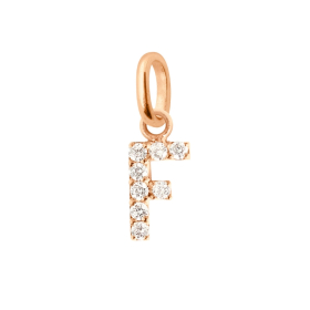 Pendentif gigi CLOZEAU Lucky Letter F Diamants Or Rose