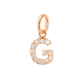 Pendentif gigi CLOZEAU Lucky Letter G Diamants Or Rose