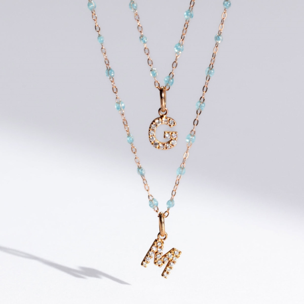 Pendentif gigi CLOZEAU Lucky Letter G Diamants Or Rose