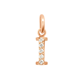 Pendentif gigi CLOZEAU Lucky Letter I Diamants Or Rose