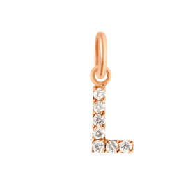 Pendentif gigi CLOZEAU Lucky Letter L Diamants Or Rose