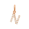 Pendentif gigi CLOZEAU Lucky Letter N Diamants Or Rose