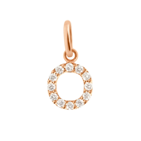 Pendentif gigi CLOZEAU Lucky Letter O Diamants Or Rose