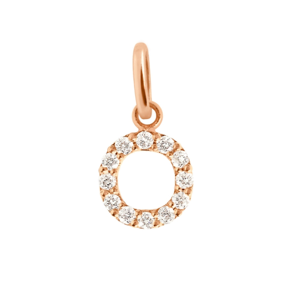 Pendentif gigi CLOZEAU Lucky Letter O Diamants Or Rose