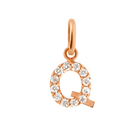 Pendentif gigi CLOZEAU Lucky Letter Q Diamants Or Rose