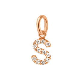 Pendentif gigi CLOZEAU Lucky Letter S Diamants Or Rose