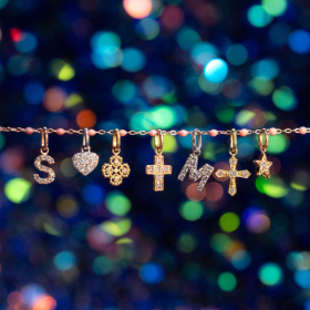 Pendentif gigi CLOZEAU Lucky Letter S Diamants Or Rose