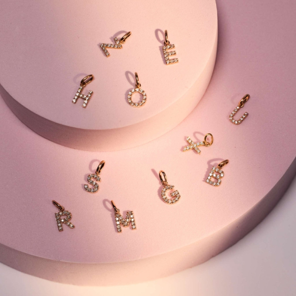 Pendentif gigi CLOZEAU Lucky Letter S Diamants Or Rose