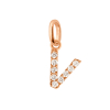 Pendentif gigi CLOZEAU Lucky Letter V Diamants Or Rose