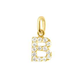 Pendentif gigi CLOZEAU Lucky Letter B Diamants Or Jaune