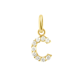 Pendentif gigi CLOZEAU Lucky Letter C Diamants Or Jaune