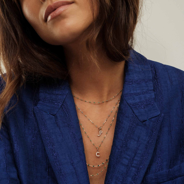 Pendentif gigi CLOZEAU Lucky Letter C Diamants Or Jaune
