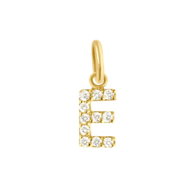 Pendentif gigi CLOZEAU Lucky Letter E Diamants Or Jaune
