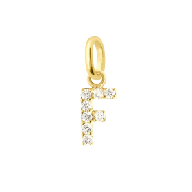 Pendentif gigi CLOZEAU Lucky Letter F Diamants Or Jaune