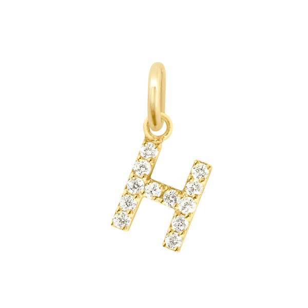 Pendentif gigi CLOZEAU Lucky Letter H Diamants Or Jaune