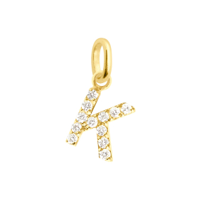 Pendentif gigi CLOZEAU Lucky Letter K Diamants Or Jaune
