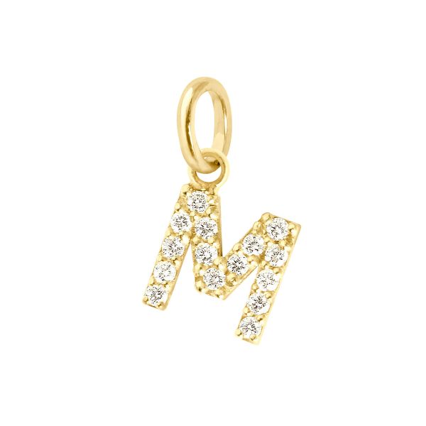 Pendentif gigi CLOZEAU Lucky Letter M Diamants Or Jaune