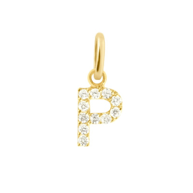 Pendentif gigi CLOZEAU Lucky Letter P Diamants Or Jaune