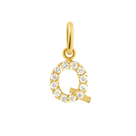 Pendentif gigi CLOZEAU Lucky Letter Q Diamants Or Jaune