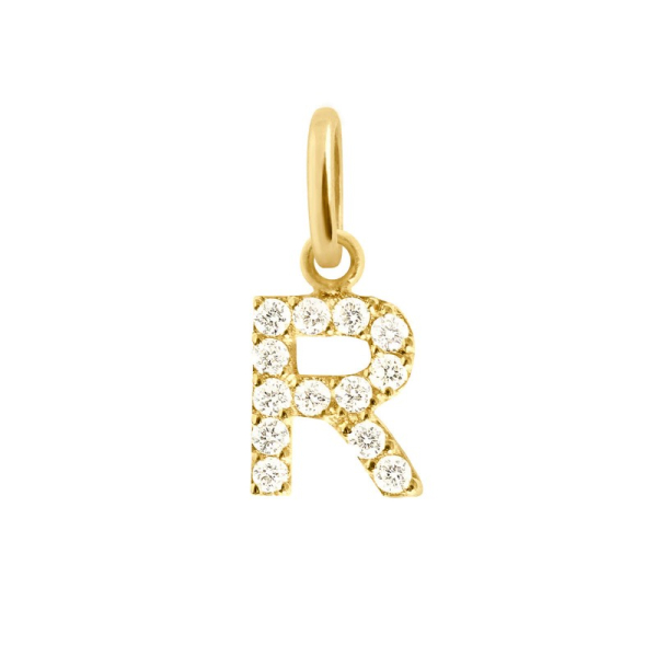Pendentif gigi CLOZEAU Lucky Letter R Diamants Or Jaune