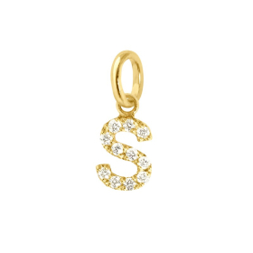 Pendentif gigi CLOZEAU Lucky Letter S Diamants Or Jaune