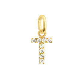 Pendentif gigi CLOZEAU Lucky Letter T Diamants Or Jaune